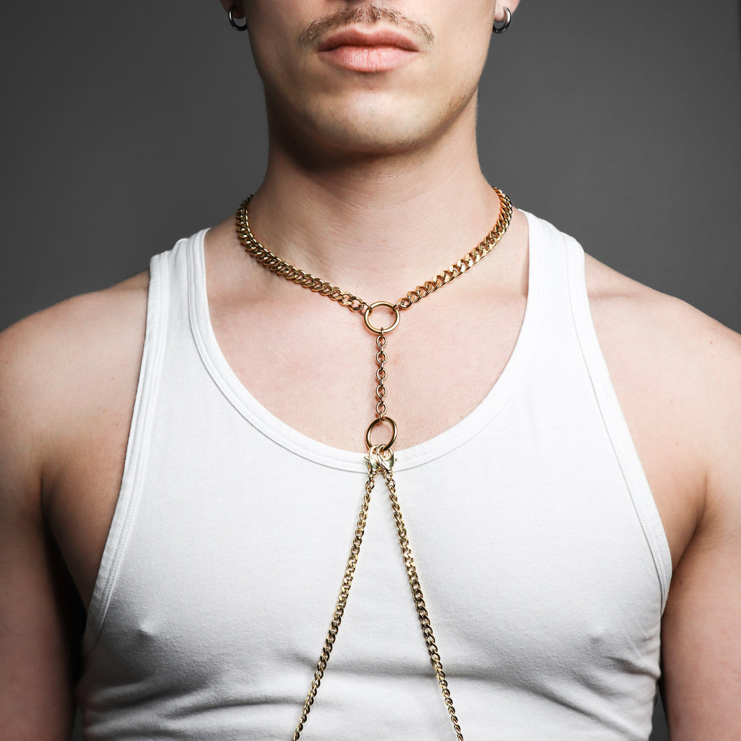 Null gold body chain in IP stainless steel