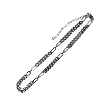 Load image into Gallery viewer, kelso silver curb chain choker necklace in steel

