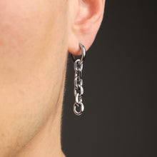 Load image into Gallery viewer, pry cable chain latch back hoop earrings in steel
