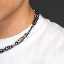 Load image into Gallery viewer, Neukölln abstract metallic stone bead necklace
