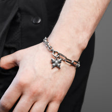 Load image into Gallery viewer, javin silver butterfly chain bracelet in steel
