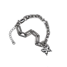 Load image into Gallery viewer, javin silver butterfly chain bracelet in steel
