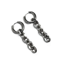 Load image into Gallery viewer, pry cable chain latch back hoop earrings in steel
