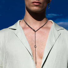 Load image into Gallery viewer, sven lariat chain necklace with spike in stainless steel
